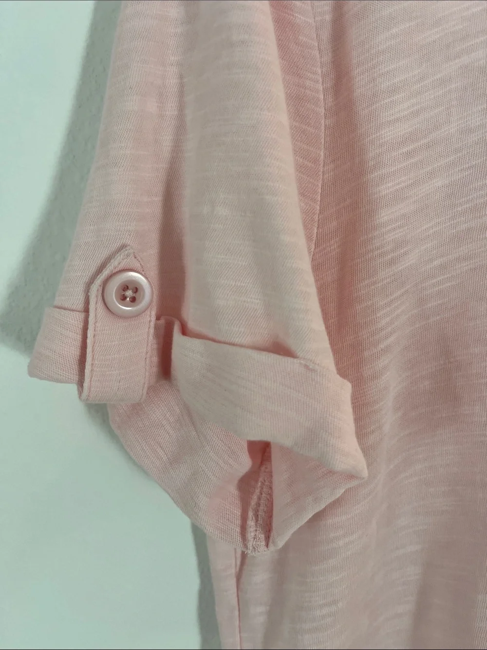 Talbots Light Pink Short Sleeve Cotton Scoop Neck Tee